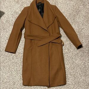 Mango Brown Belted Trench Coat